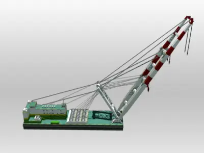 Crane Barge 3D model