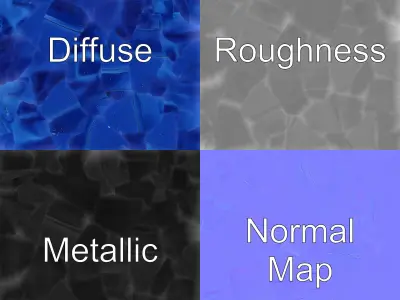 Merlin Wizards Hat Royal Blue model pack Low-poly 3D model