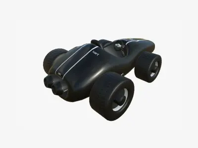 Cartoon Kart F09 Black - Vehicle Racing Design Low-poly 3D model