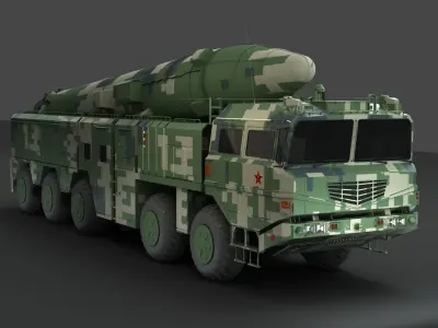 Chinese Army Dongfeng 21 missile 3D model
