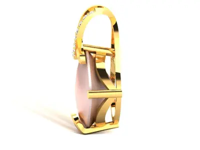 Opal Stone  Women Pendant 3DM STL OBJ FBX Render Details 3D print model