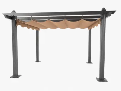 Pergola metal Low-poly 3D model