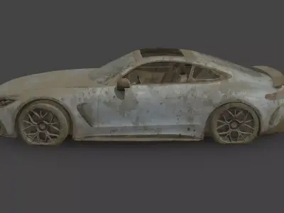 Abandoned Car - Mercedes-Benz AMG GT Coupe Low-poly 3D model