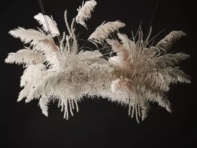 hanging decor of their dried pampas grass 237 3D model