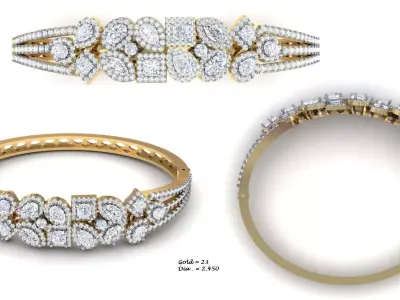 BANGLE BRACELET DIAMONDDIAMANT 3D model