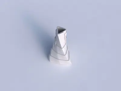 Vase twist tilted triangle with sharp ribbons 3D print model