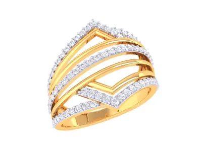 Ladies diamond ring 3D print model 3