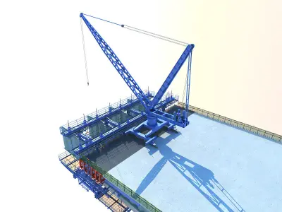 Bridge construction hanging basket 3D model