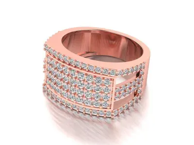 Men Diamond Jewelry Ring 3D print model