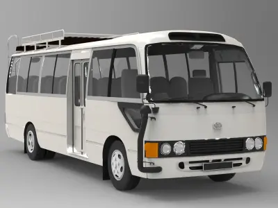 TOYOTA COASTER  Low-poly 3D model