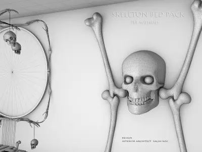    bedroom   panel lamp skull   pack  3d model  3D model