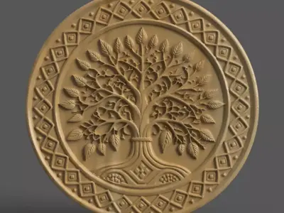 Tree of Life 3D Coaster  Wall Art Tabletop and Keychain 3D print model