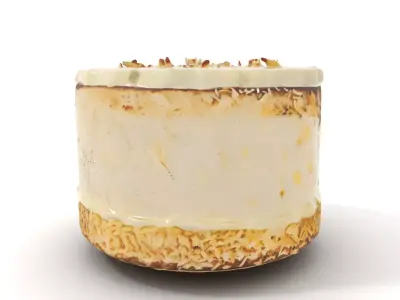 Coconut Vanilla Cake model pack Low-poly 3D model