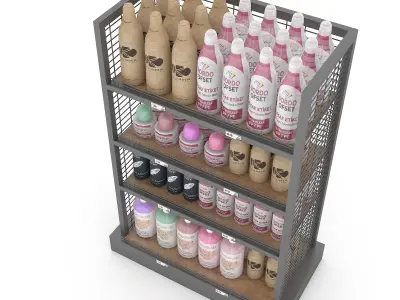 cosmetic product market stand 03 Low-poly 3D model