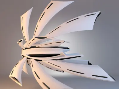 Spaceship Crow Concept Low-poly 3D model