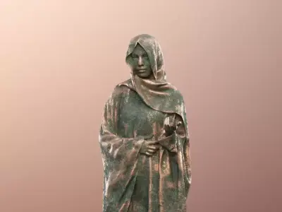 Yade 12931-02 - Muslim Woman Statue Low-poly 3D model