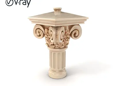 Acanthus Leaf Column Capital model pack Low-poly 3D model