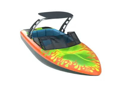 High-Speed Luxury Motorboat 3D Model Low-poly 3D model