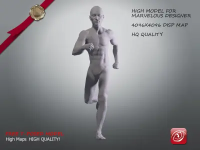 Man A Testing model - Marvelous Designer Running Low-poly 3D model