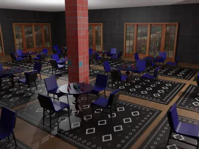 Coffee Shop Low-poly 3D model