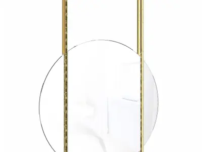 Round mirror with gold decorative metal frame Malory 3D model