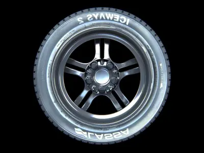 wheel high-poly 3D model