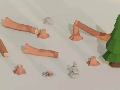 Forest Assets Low-poly 3D model