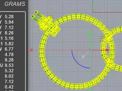 Luxury Diamond Interlocking Circle Necklace 3D print model