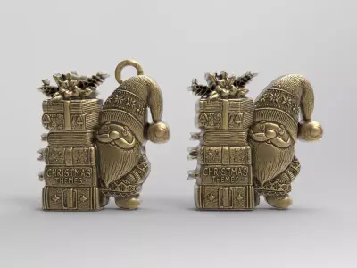 christmas books theme pentant 3D print model