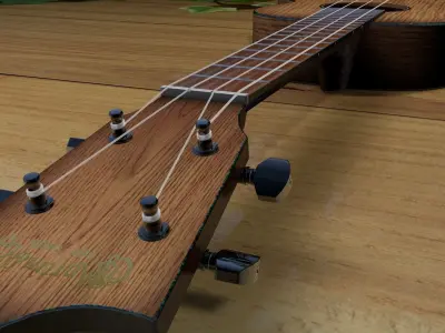 ukulele acoustic Low-poly 3D model