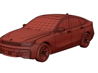 Family sedan unbranded 3D model