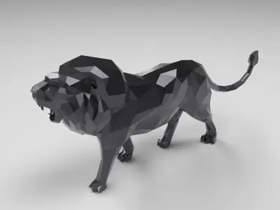 3D model Low Poly Cartoon Lion 3D print model