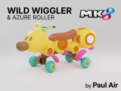 Wild Wiggler - Mario Kart 8 Deluxe 3D model Low-poly 3D model
