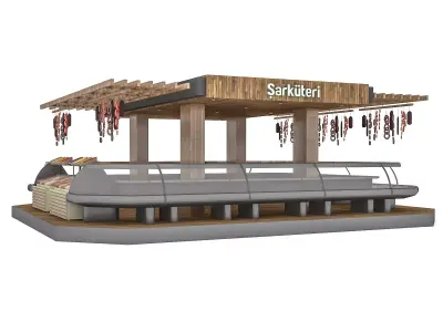 3d delicatessen 3D model sakkari meat counter Low-poly 3D model