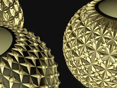 Golden balls lighting 3D model