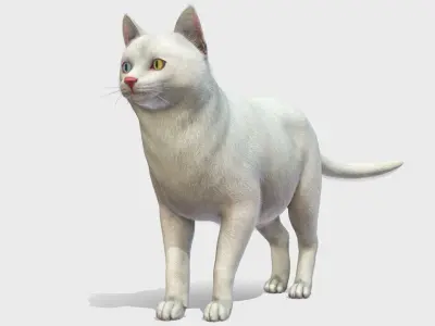 Cats - Fat Low-poly 3D model