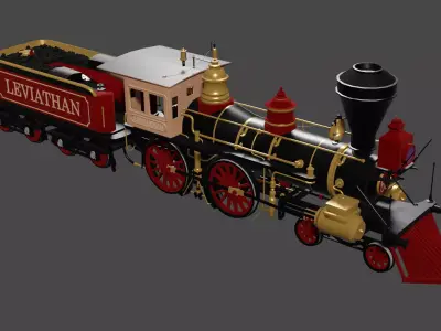 maquina tren a vapor Low-poly 3D model