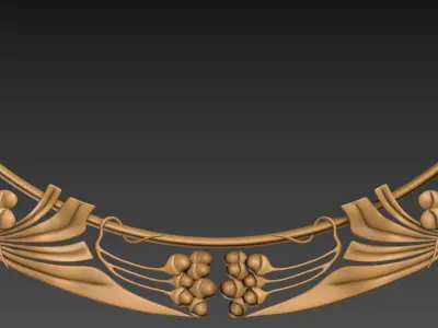 Art Nouveau circle frame 2 3D print model