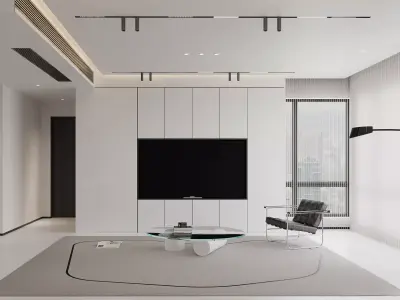 Modern living room dining room interior scenes 330 3D model