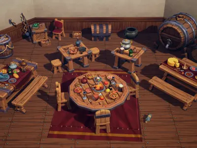 Stylized Cook Pack - Unreal Engine Asset Pack  Low-poly 3D model