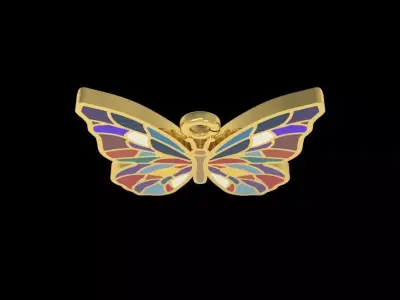 Butterfly Enamel Pendant 3D print model