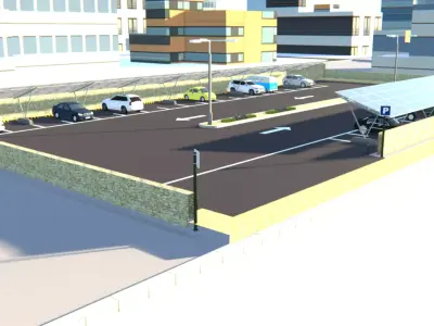 Solar pannels parking Free 3D model