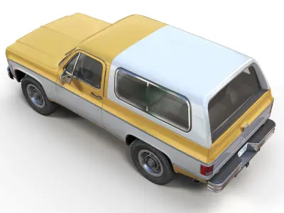70s 4x4 Offroad car Low-poly 3D model