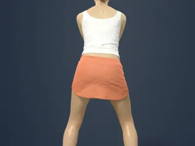 Aspiration Attractive Sports Woman playing Volleyball digging Low-poly 3D model