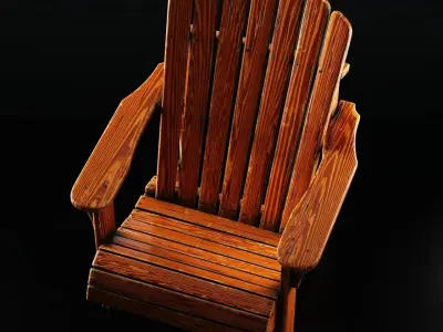 3D Adirondack Chair Model Low-poly 3D model