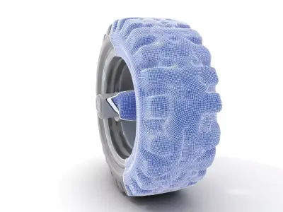 OffRoad Tire and Rim Model Pack Low-poly 3D model