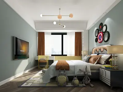 two bedroom interior 3D model