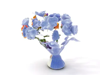 Vibrant Floral Bouquet model pack Low-poly 3D model get