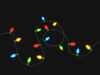 String Christmas Lights V5 Low-poly 3D model