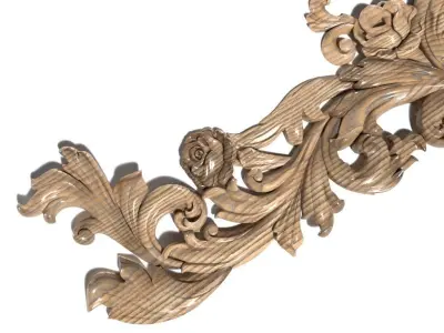 Cartouche-021 shabby chic ornate crown molding 3D model